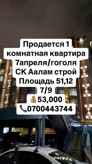 Продажа домов: 1 комната, 51 м², Элитка, 7 этаж, ПСО (под самоотделку)