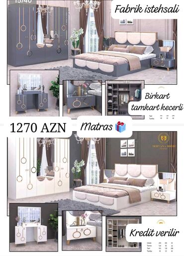 Masa və oturacaq dəstləri: *Yataq desti 1270 AZN* Orginal fabrik istehsali Matras 🎁 2 reng