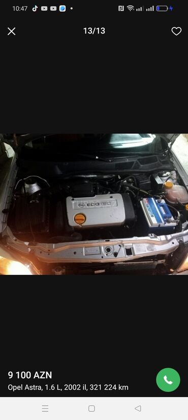 Opel: Opel Astra: 1.6 l | 2002 il 321224 km Sedan — 4