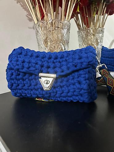 cantalar: Əl işi toxunma çanta - Material: qalın toxuma iplə əl ilə hazırlanmış — 3