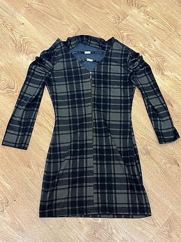 Qara-boz rəngli dama (plaid) naxışlı qadın paltarı - Model: dizə lalafo.az -da Qara-boz rəngli dama (plaid) naxışlı qadın paltarı - Model: dizə
