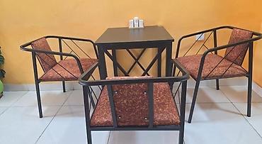 balkon masasi: Dörd nəfərlik stol,stul dəsti - Tərkib: 1 masa + 4 stul - Stil — 3