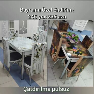 metbex stolu islenmis: Mətbəx üçün, Yeni, Açılan, Dördbucaq masa, 4 stul, Azərbaycan