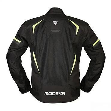 trcanje: Crna Modeka motociklistička jakna sa neon žutim detaljima je — 1