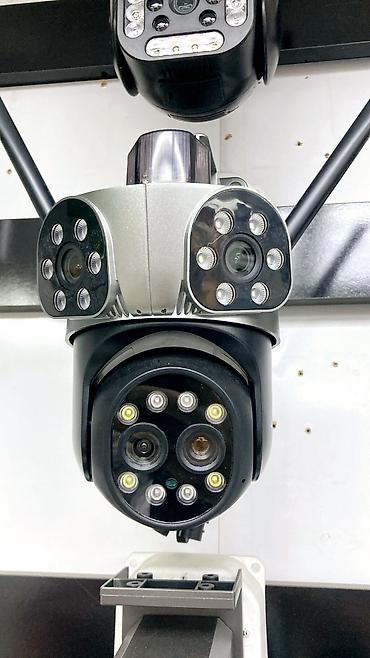 kamera tripot: Ağıllı Wi‑Fi təhlükəsizlik kamerası – pan/tilt dizaynlı, çoxlu LED — 1