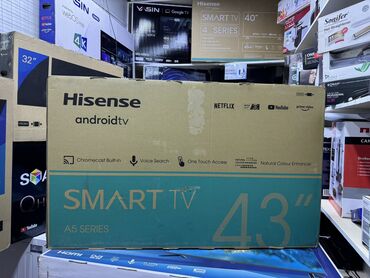 Телевизоры: Телевизор LED Hisense 43A5730FA с тонким черным корпусом оснащен