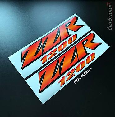 ajkula auto: Kawasaki ZZR 1200 nalepnice – komplet crno-narandžaste boje namenjene — 1