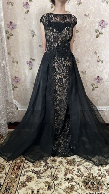 Вечерние платья: Вечернее платье, Длинная модель, Без рукавов, Стразы, M, L — 8