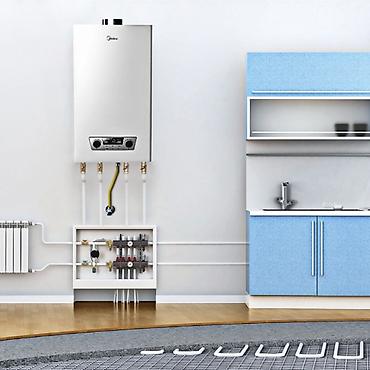 Котлы и комплектующие: Газовый двухконтурный котёл Midea (настенный) - Тип — 3
