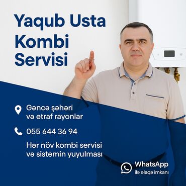Укладка плитки: Yaqub Usta tərəfindən kombi xidmətləri təklif olunur. Bu xidmətə kombi