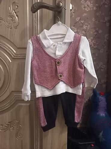 kinder one piece: Uşaq geyim dəsti - 3 hissədən ibarət dəst: uzunqol ağ polo köynək — 1