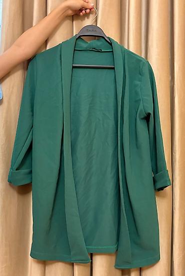 cins jaket: ZARA qaz-yaşıl rəngdə yüngül kardiqan - Açıq modellidir, ön hissədə — 1