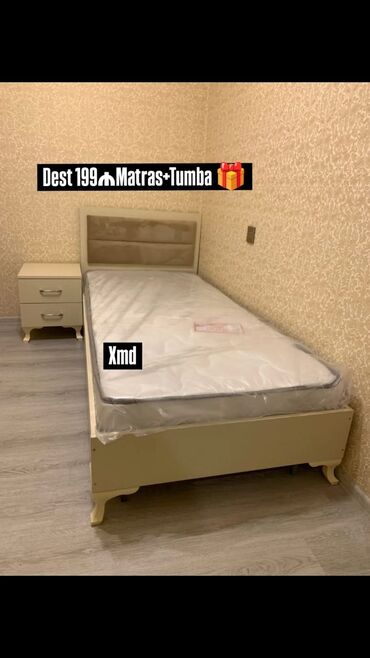 Masa və oturacaq dəstləri: Yeni, Təknəfərlik çarpayı, Bazasız, Matras ilə, Siyirməsiz