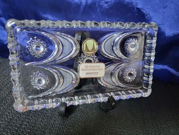 Ostalo posuđe: Krisltalni nov plato za posluzenja Walther Nemacka 80te. Nov — 6