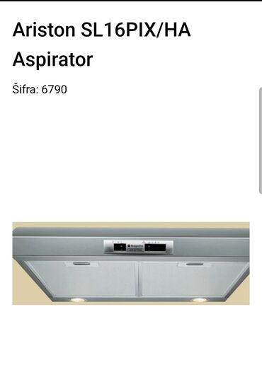 Aspiratorlar: Aspirator Hotpoint-Ariston, rəng - Boz