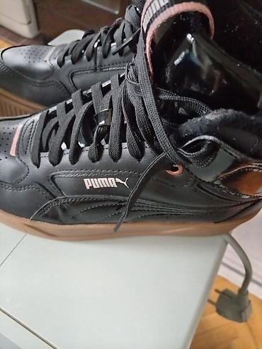 comfort by lusso: Puma visoke patike – crne sa braon đonom - Model: visoke kožne patike — 3