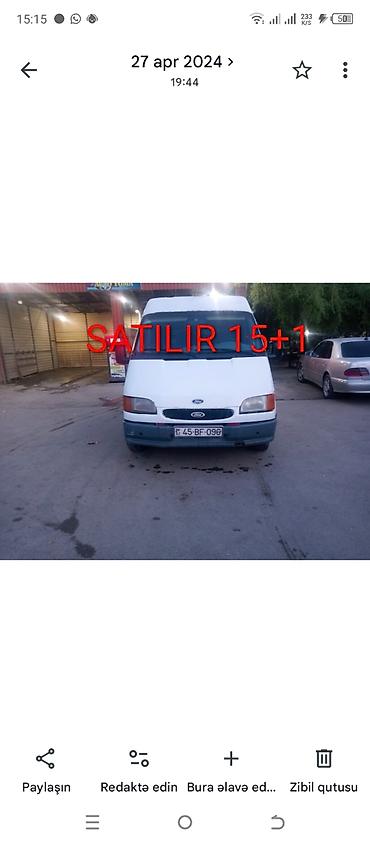 Ford: Ford Transit mikroavtobus – 15+1 yer Xüsusiyyətlər: - Sərnişin — 1