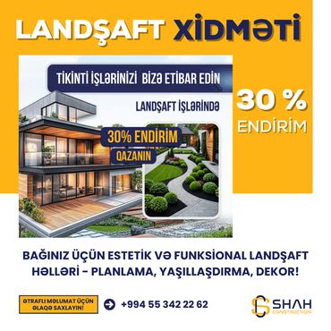 🌿 Landşaft Xidməti – Həyətinizə təbiətin gözəlliyini gətiririk! Bağ