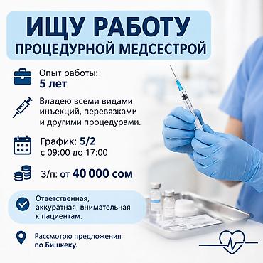 авто электрик сокулук: Услуга: процедурная медицинская сестра - Опыт работы: 5 лет - Навыки — 1