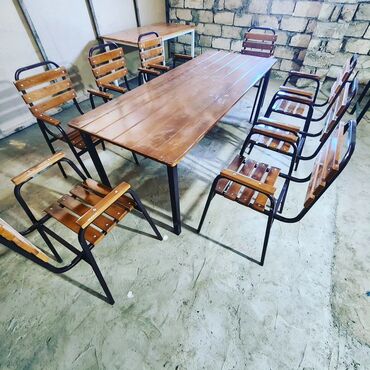 Bağ, çöl masa və oturacaq dəstləri: Yeni, Dördbucaq masa, 4 stul, Açılmayan, Stullar ilə, Taxta, Azərbaycan — 10