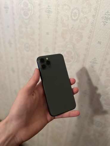 Apple iPhone: IPhone 11 Pro, 64 GB, Matte Midnight Green, Zəmanət, Simsiz şarj, Face ID