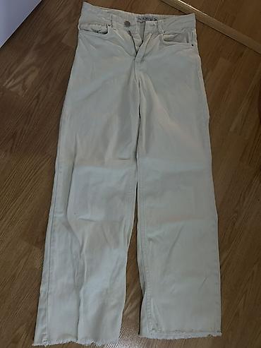 lasin şalvarlar: Açıq krem rəngli uniseks şalvar - Model: beş ciblə klassik 5-pocket — 1