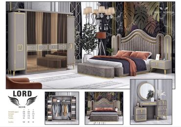 first class cay qiymeti: Двуспальная кровать, Шкаф, Трюмо, 2 тумбы, Турция, Новый