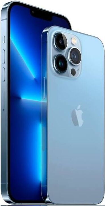 телефон 13про: IPhone 13 Pro, Колдонулган, 128 ГБ, Blue Titanium, Заряддоочу түзүлүш, Коргоочу айнек, Каптама, 80 %