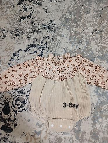 mavi bodilər: Uşaq üçün uzunqollu body/romper - Ölçü: 3–6 ay (şəkildə qeyd olunub) — 1