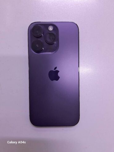 корпоративный номера: IPhone 14 Pro, Б/у, 128 ГБ, Deep Purple, Наушники, Зарядное устройство, Защитное стекло, 88 %