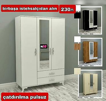şfaner modelleri: Üç qapılı paltar şkafı – güzgülü model - Kodlar: TDS-302 / TDS-303 / — 1