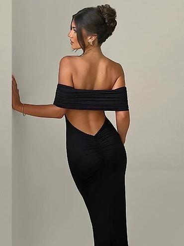 dekolte ili deholte: Elegantna maxi haljina sa otkrivenim ramenima i otvorenim leđima — 4