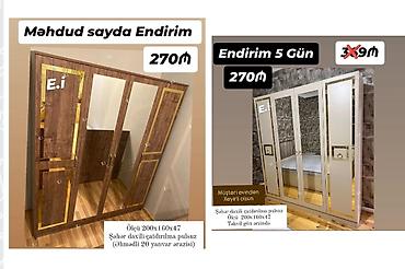 Dördkapılı şkaf – güzgülü model - Rəng variantları: ağ qızılı detallı lalafo.az -da Dördkapılı şkaf – güzgülü model - Rəng variantları: ağ qızılı detallı