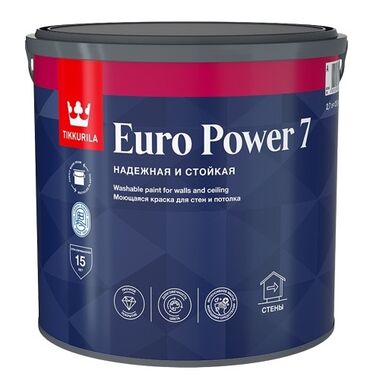 фосфорный лак: Водоразбавляемая краска для стен и потолков tikkurila euro power 7 (9