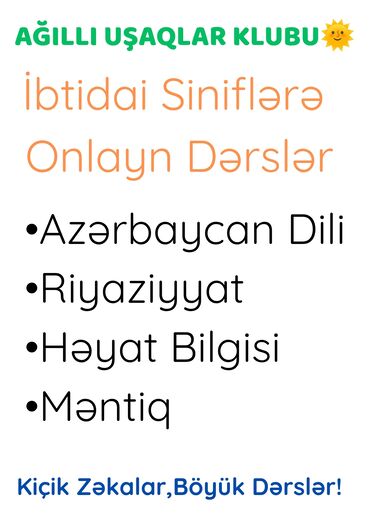 ingilis dili müəllimi: Müəllim tələb olunur, Riyaziyyat, 3-5 illik təcrübə, Onlayn iş