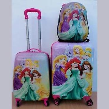 Rančevi, torbe i koferi: Dečiji set kofera sa motivima princeza - Set od 3 dela: tvrdi kofer — 14