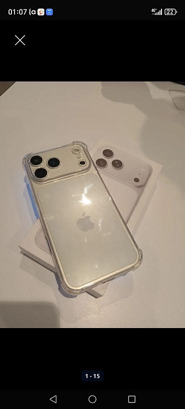IPhone 17 Pro Max, Б/у, 1 ТБ, Серебристый, Коробка, 100 %