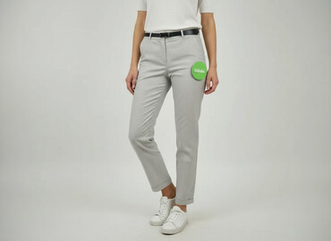 szerokie spodnie hello kitty: Material trousers for women, size XS (EU 34)