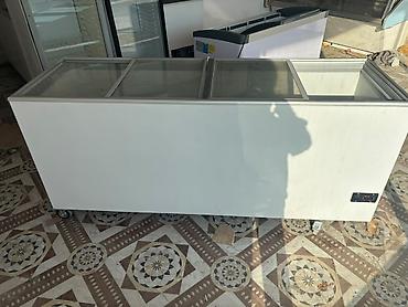 Ticarət üçün şüşə sürgülü qapaqlı dondurucu vitrin (ada tipli)