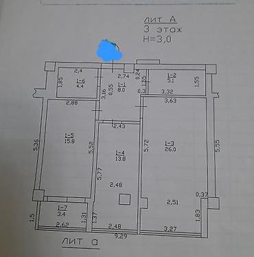 76: 2 комнаты, 76 м², Ала-Арча ТРЦ Индивидуалка, 3 этаж, Косметический ремонт — 10
