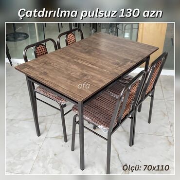 metbex mebli: Restoran, kafe, bağ, mətbəx və s üçün masa destleri Masa + 4 Stul