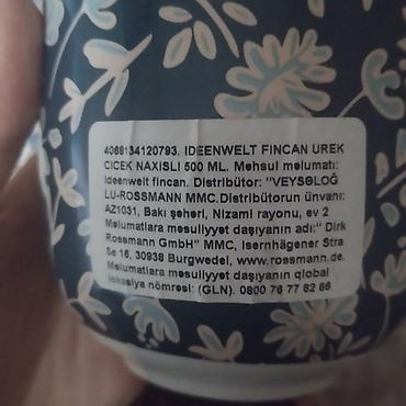 hipp cayı: Fincanlar, rəng - Mavi, Keramika, 1 əd, 500 ml — 2