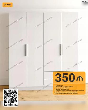 skaf dolab: LA MINI 4 qapılı dolab - Ölçülər: D 47 × H 200 × E 160 sm - Rəng — 1
