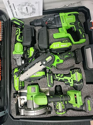 Наборы электроинструментов: Многофункциональный набор аккумуляторного электроинструмента 21V — 9