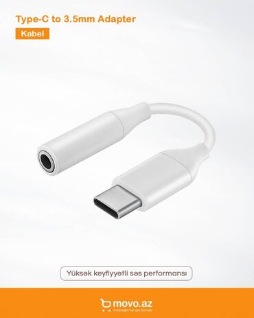 Динамики и колонки: 📦 Kabel Type-C to 3.5mm Adapter | EL-030 Yüksək keyfiyyətli səs