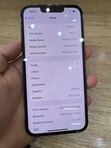 купить вип номер телефона: IPhone 13 Pro, Б/у, 256 ГБ, Sierra Blue, Защитное стекло, 100 %