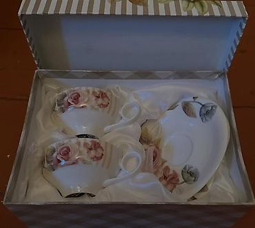 turk samavari: Çay dəsti, rəng - Ağ, Farfor, 2 nəfərlik — 1