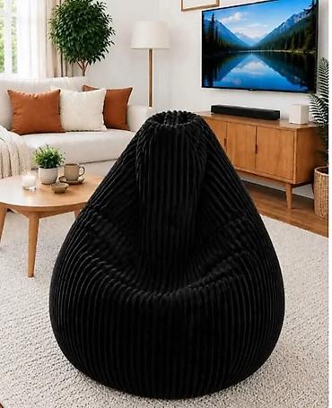 simpo ormari cene: Fa, Mekana lounge fotelja – “bean bag” sa širokim rebrastim plišom - — 6