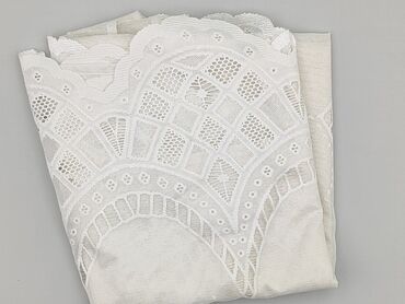 Biała firana żakardowa z dekoracyjną gipiurą - Kolor: śnieżna biel -