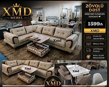 açılan jurnal masaları: Zövqlü mebel dəsti – XMD Mebel Dəst tərkibi: - Künc divan (3+2) — 1